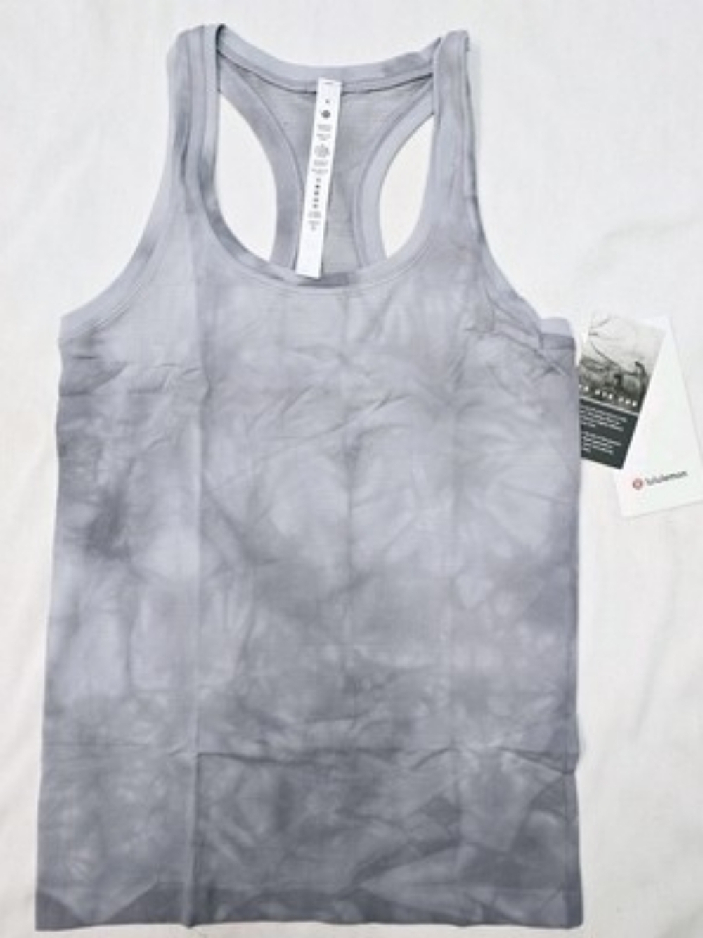 NWT Lululemon Swiftly Tech Racerback 2.0 Tank In Marble Gray Tie-Dye